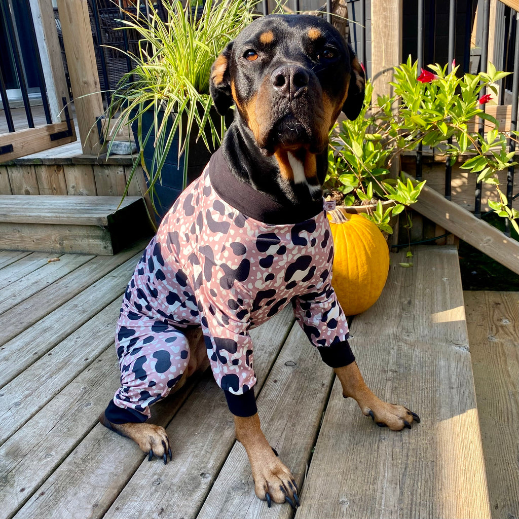 Rosy Leopard Dog Pajamas