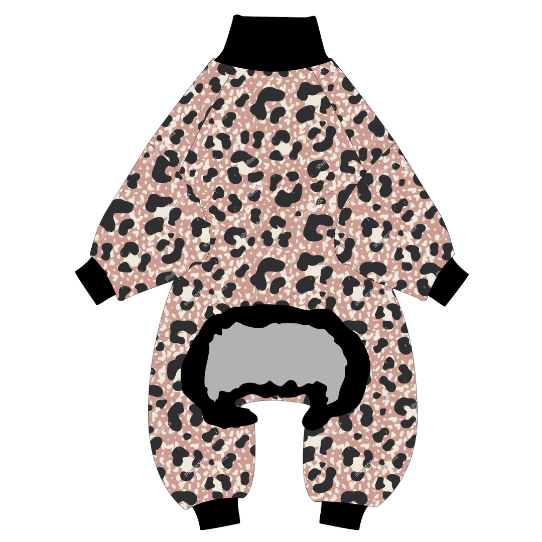 Rosy Leopard Dog Pajamas
